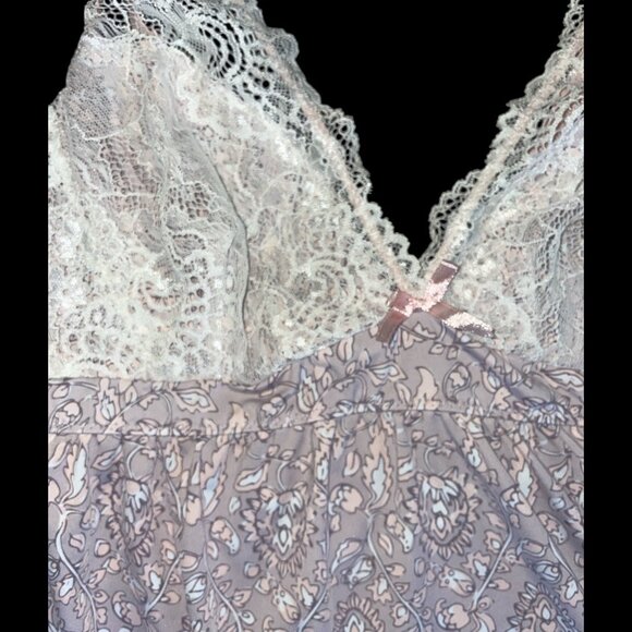 Y2K inspired Marilyn Monroe Lace & Floral Print Lines Babydoll Top L - Picture 7 of 7